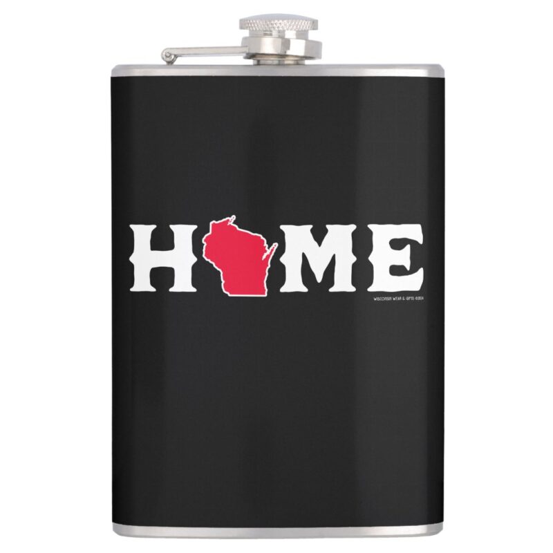 Wisconsin Home Vinyl Wrapped Flask, 8 oz.